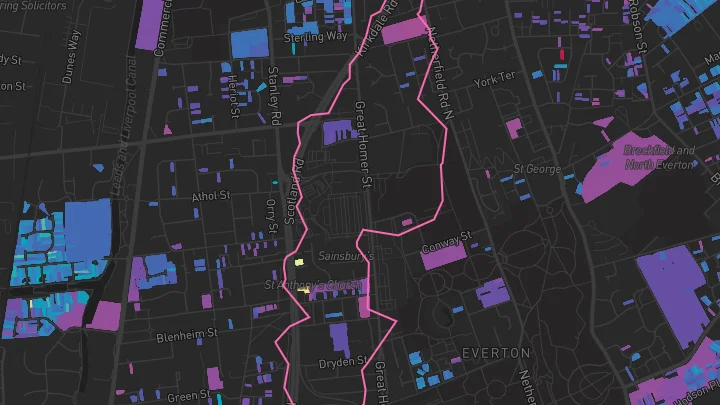 House price heatmap showing property values across Liverpool