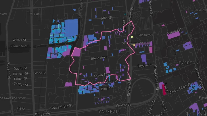 House price heatmap showing property values across Liverpool
