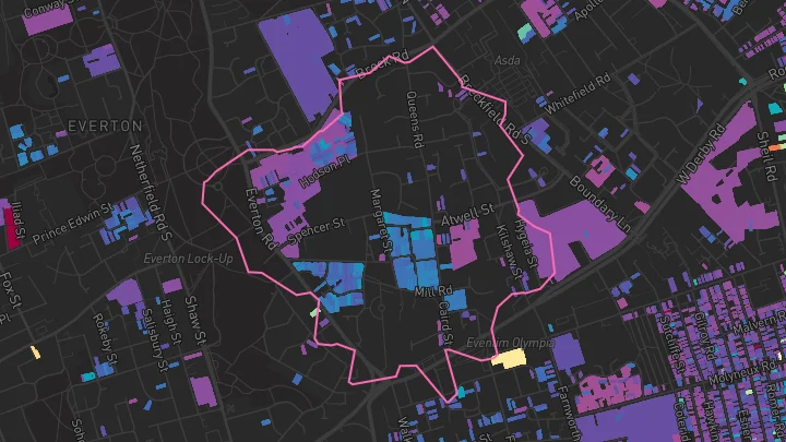 House price heatmap showing property values across Liverpool