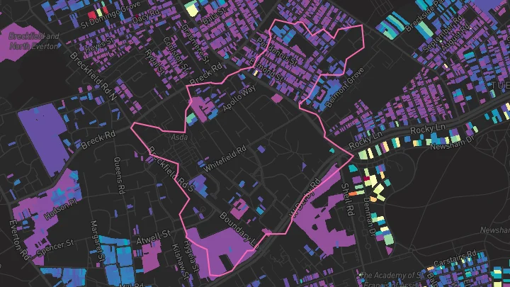 House price heatmap showing property values across Liverpool