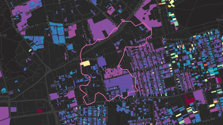 House price heatmap showing property values across Liverpool