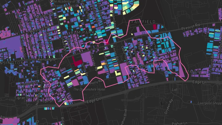 House price heatmap showing property values across Liverpool