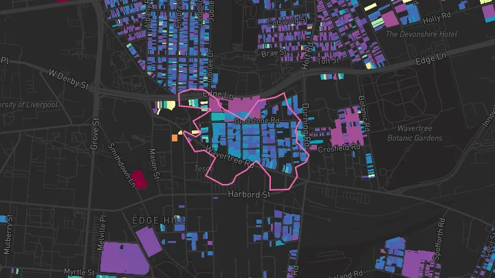 House price heatmap showing property values across Liverpool