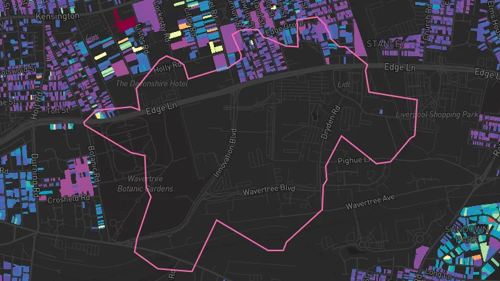 House price heatmap showing property values across Liverpool