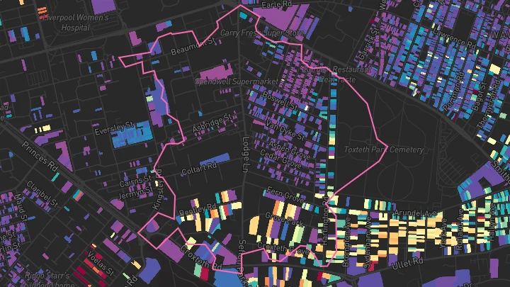 House price heatmap showing property values across Liverpool