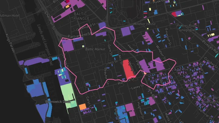 House price heatmap showing property values across Liverpool