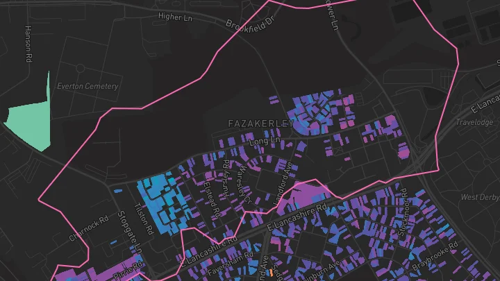 House price heatmap showing property values across Walton