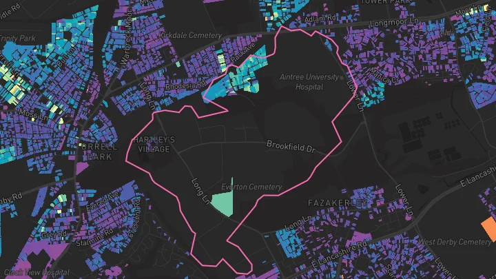 House price heatmap showing property values across Liverpool
