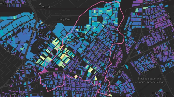 House price heatmap showing property values across Liverpool