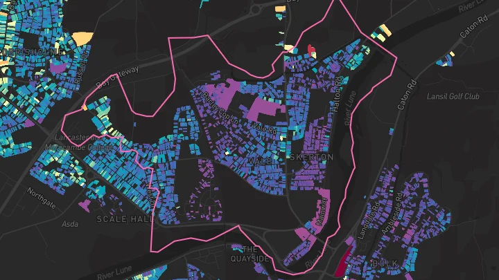 House price heatmap showing property values across Lancaster