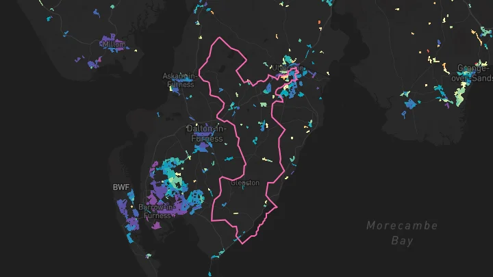 House price heatmap showing property values across Swarthmoor