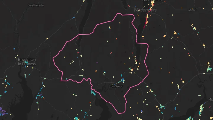 House price heatmap showing property values across Backbarrow