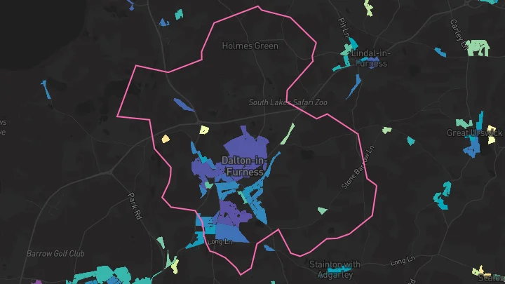 House price heatmap showing property values across Dalton-In-Furness