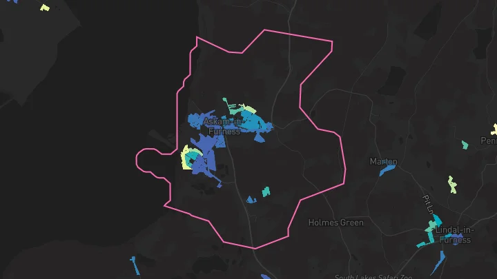 House price heatmap showing property values across Askam-In-Furness