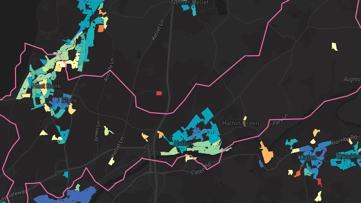House price heatmap showing property values across Halton