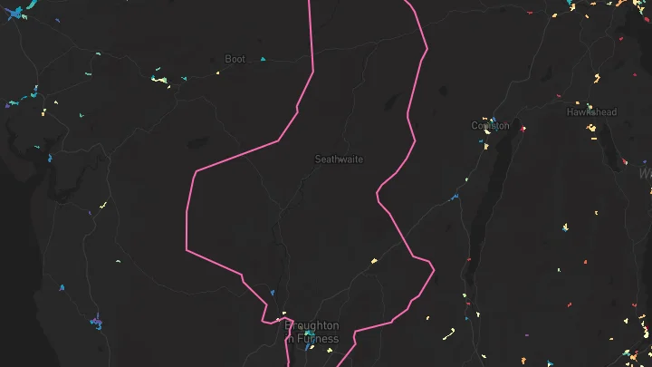 House price heatmap showing property values across Broughton-In-Furness