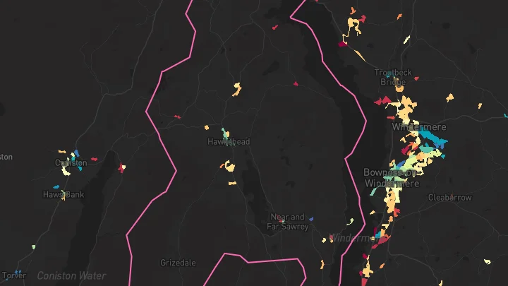 House price heatmap showing property values across Ambleside