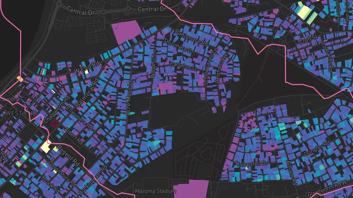House price heatmap showing property values across Morecambe