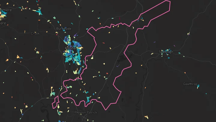 House price heatmap showing property values across Endmoor