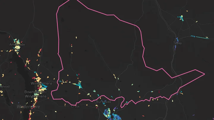 House price heatmap showing property values across Staveley