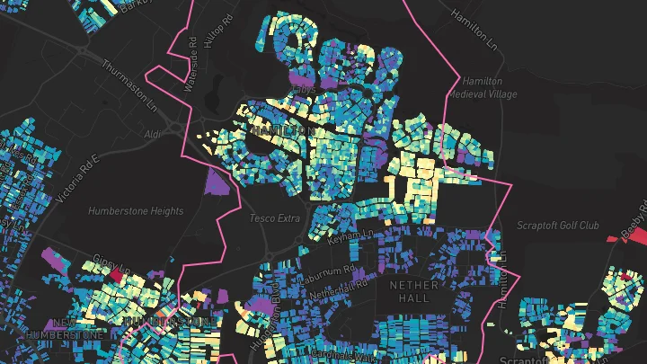 House price heatmap showing property values across Hamilton