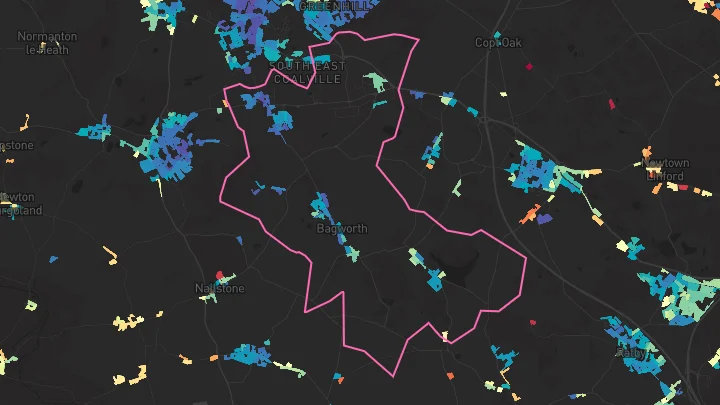 House price heatmap showing property values across Ellistown