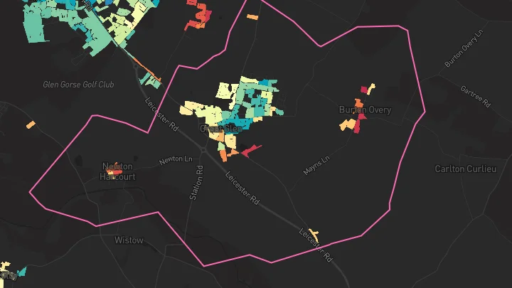 House price heatmap showing property values across Great Glen