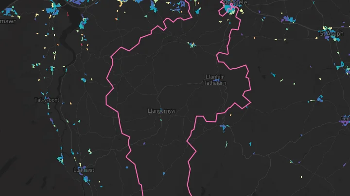 House price heatmap showing property values across Llanddulas