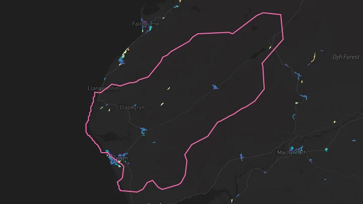 House price heatmap showing property values across Tywyn