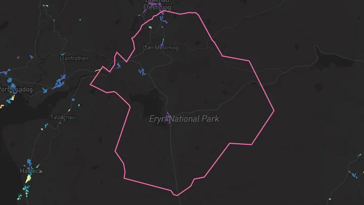 House price heatmap showing property values across Ffestiniog