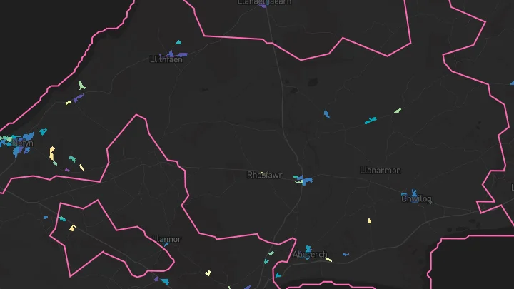 House price heatmap showing property values across Nefyn