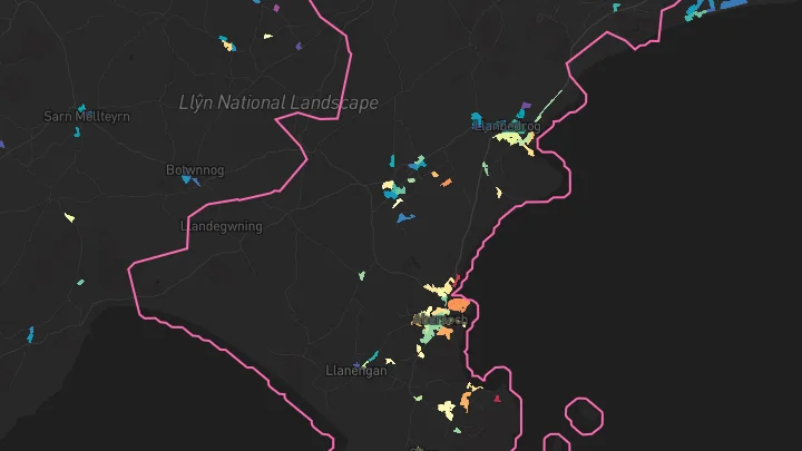 House price heatmap showing property values across Abersoch