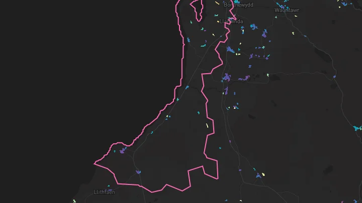 House price heatmap showing property values across Trefor