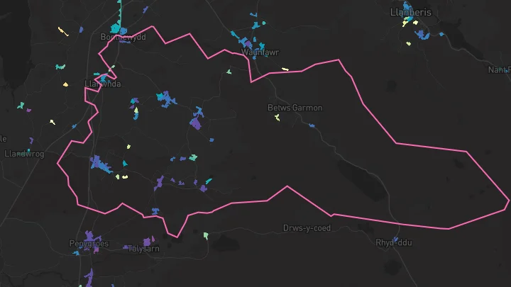 House price heatmap showing property values across Groeslon
