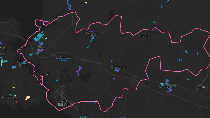 House price heatmap showing property values across Valley