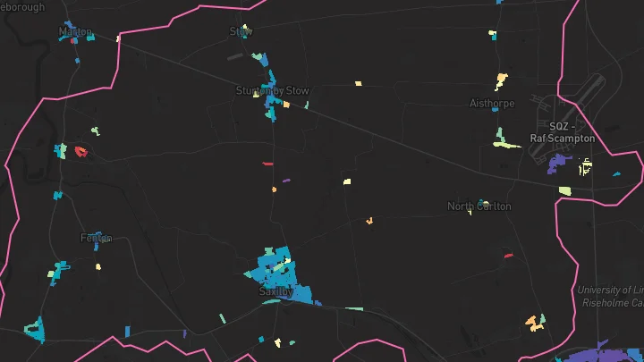 House price heatmap showing property values across Saxilby