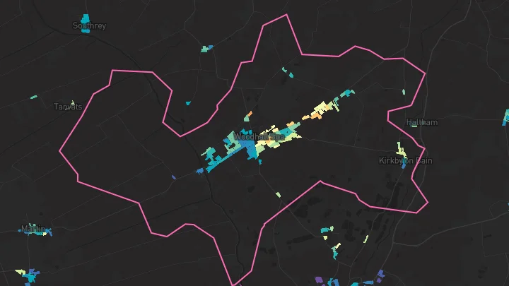 House price heatmap showing property values across Woodhall Spa