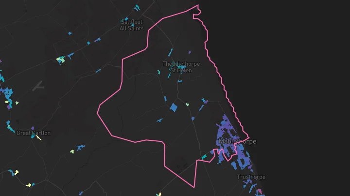House price heatmap showing property values across Mablethorpe