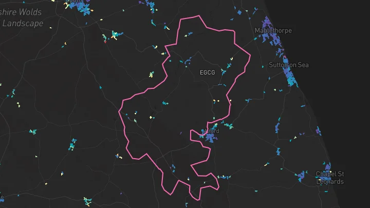 House price heatmap showing property values across Maltby Le Marsh