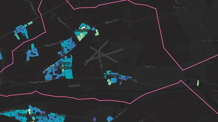 House price heatmap showing property values across Cherry Willingham