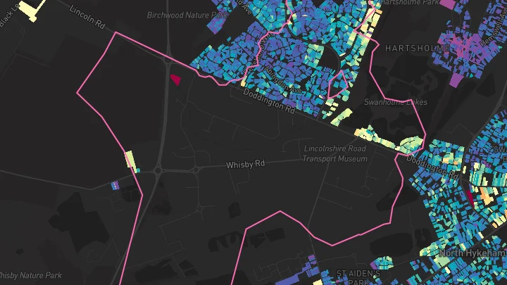 House price heatmap showing property values across Lincoln