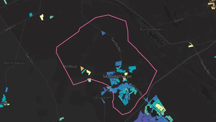 House price heatmap showing property values across Skellingthorpe