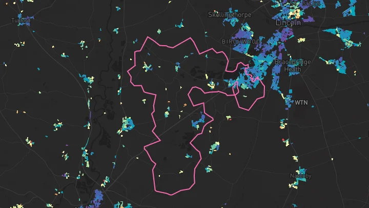 House price heatmap showing property values across North Hykeham
