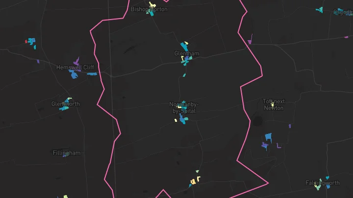 House price heatmap showing property values across Glentham