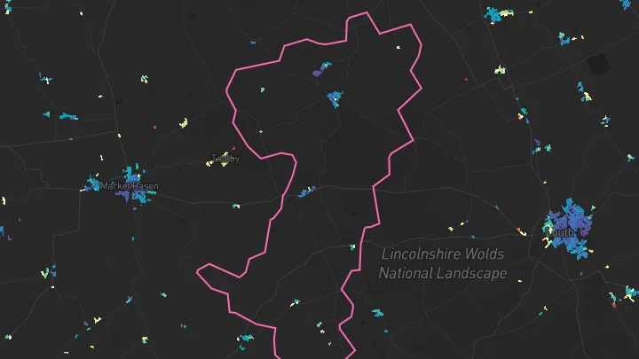 House price heatmap showing property values across Brookenby
