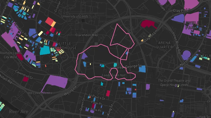 House price heatmap showing property values across Leeds