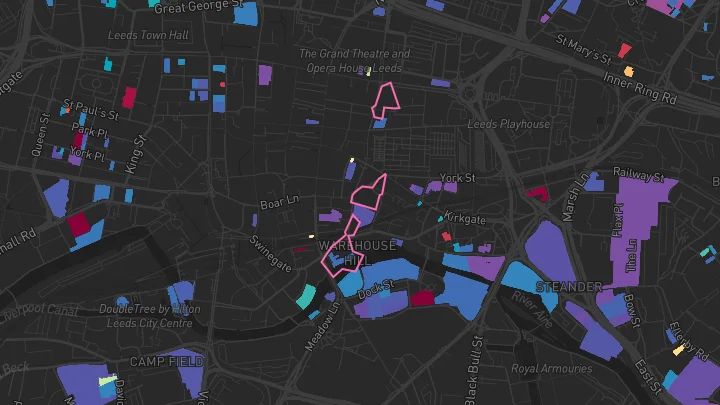 House price heatmap showing property values across Leeds