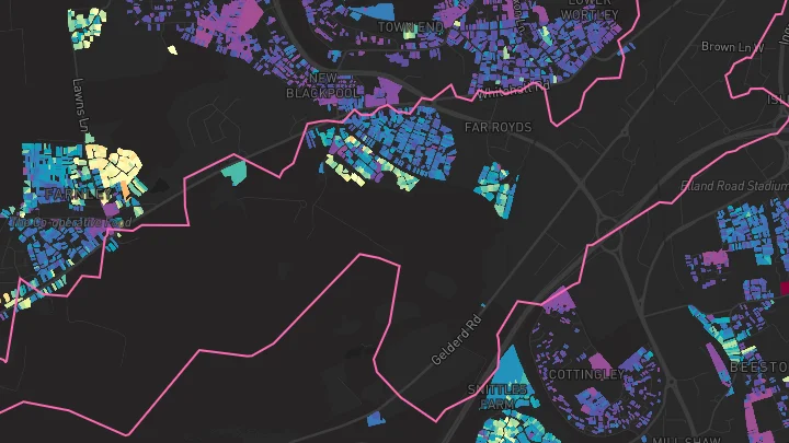 House price heatmap showing property values across Leeds