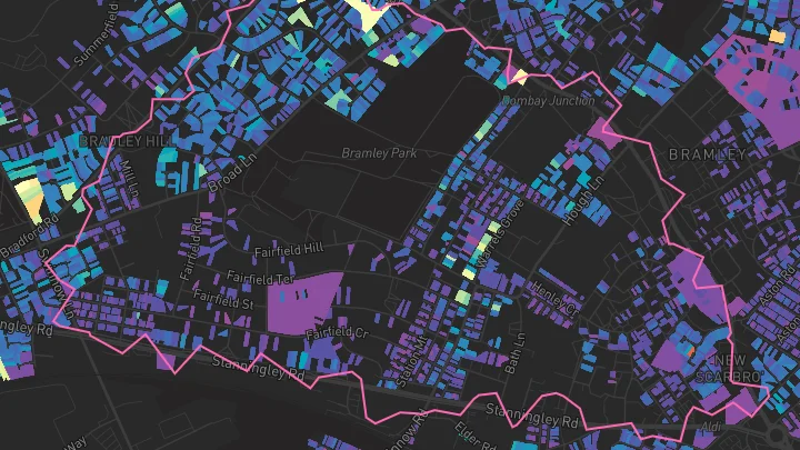 House price heatmap showing property values across Leeds