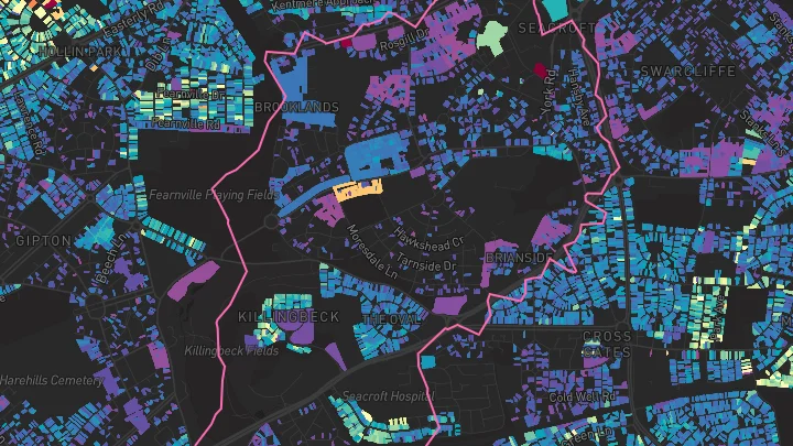 House price heatmap showing property values across Seacroft